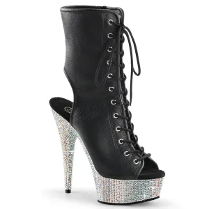 6 Inch Heel BEJEWELED-1016-6 Black PU