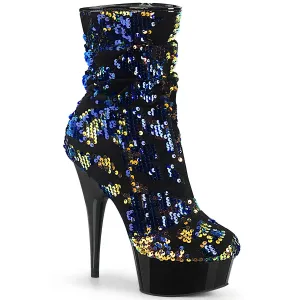 6 Inch Heel DELIGHT-1004 Blue Sequins