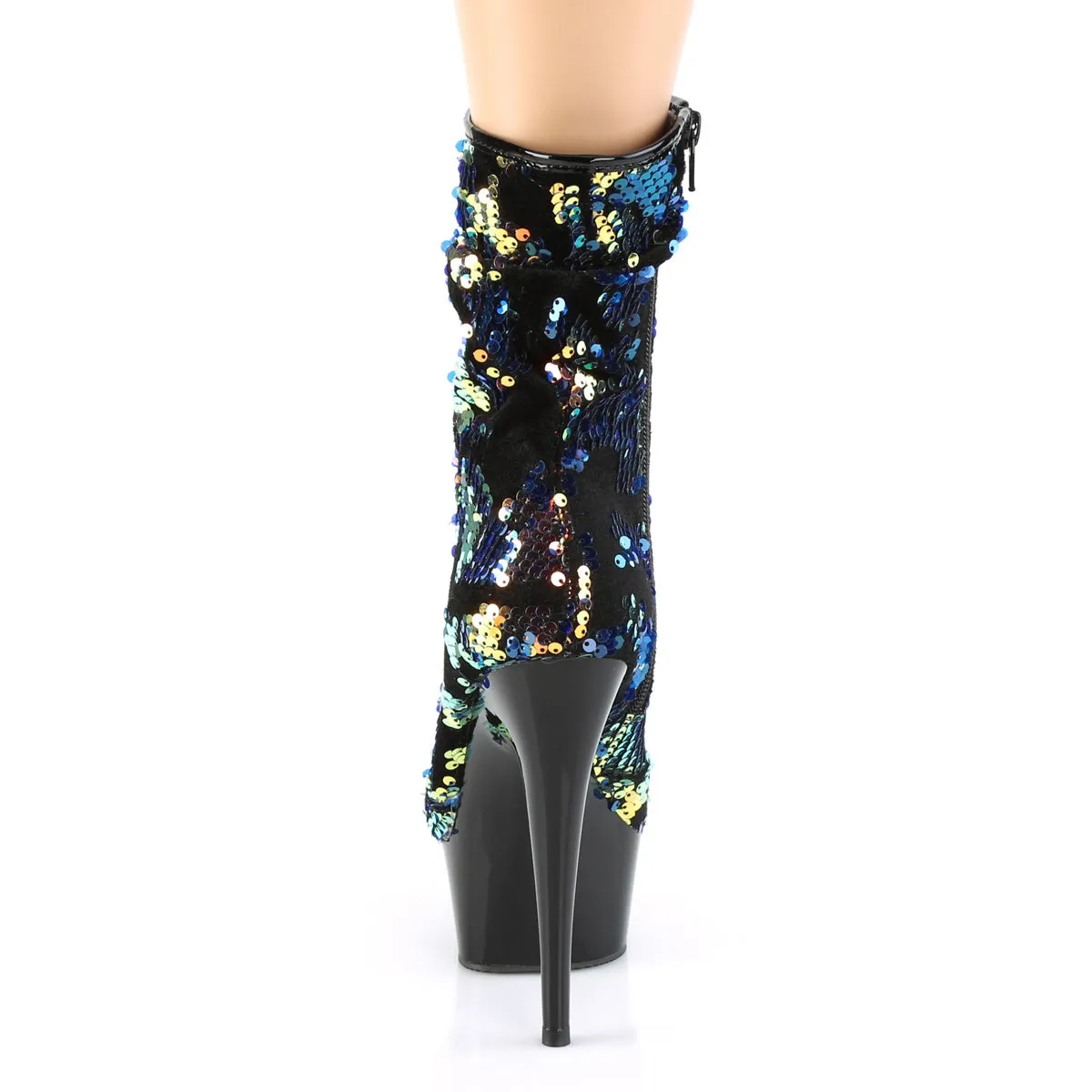 6 Inch Heel DELIGHT-1004 Blue Sequins