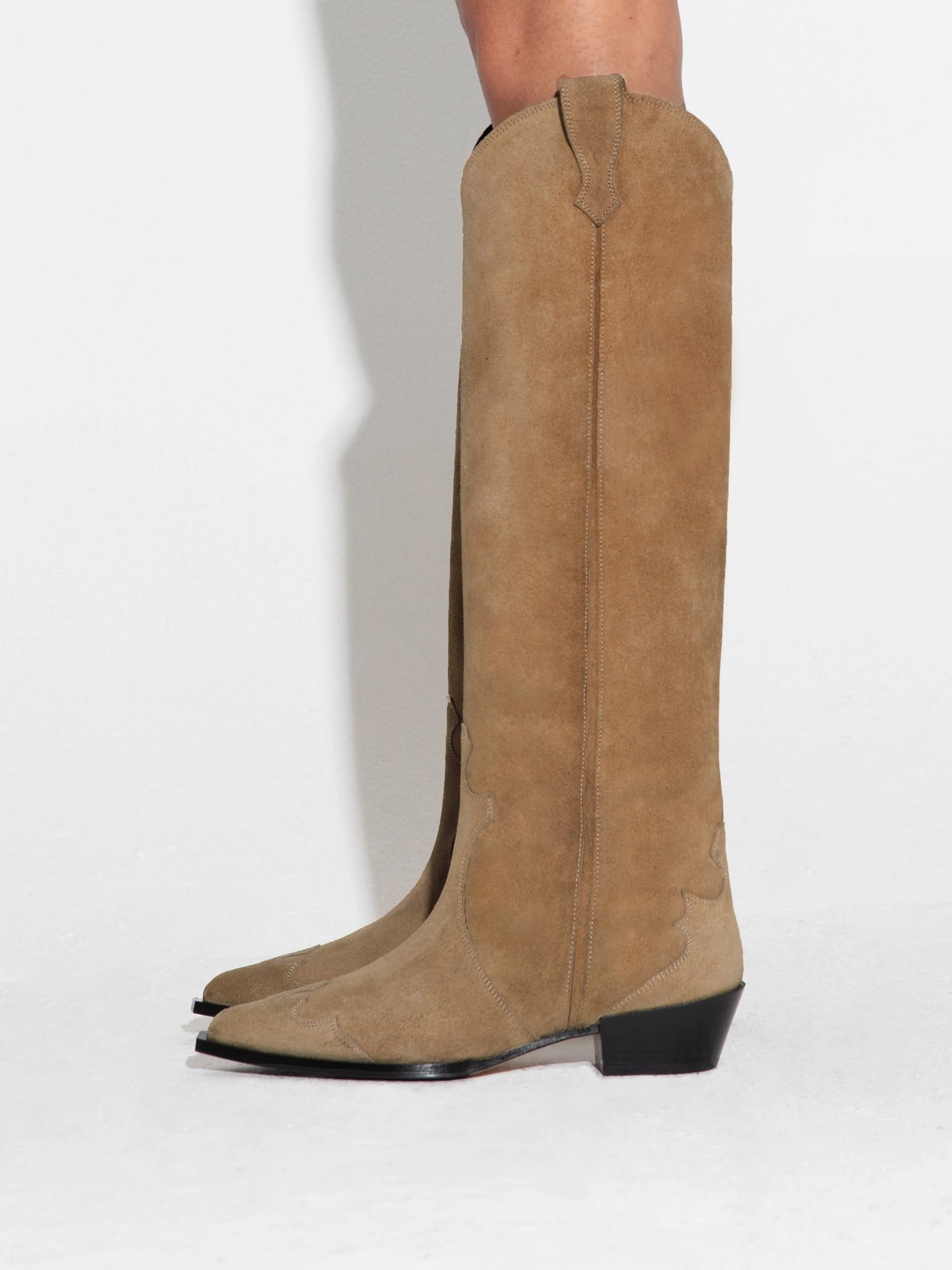 Aruna Suede Cowboy Knee-High Boots