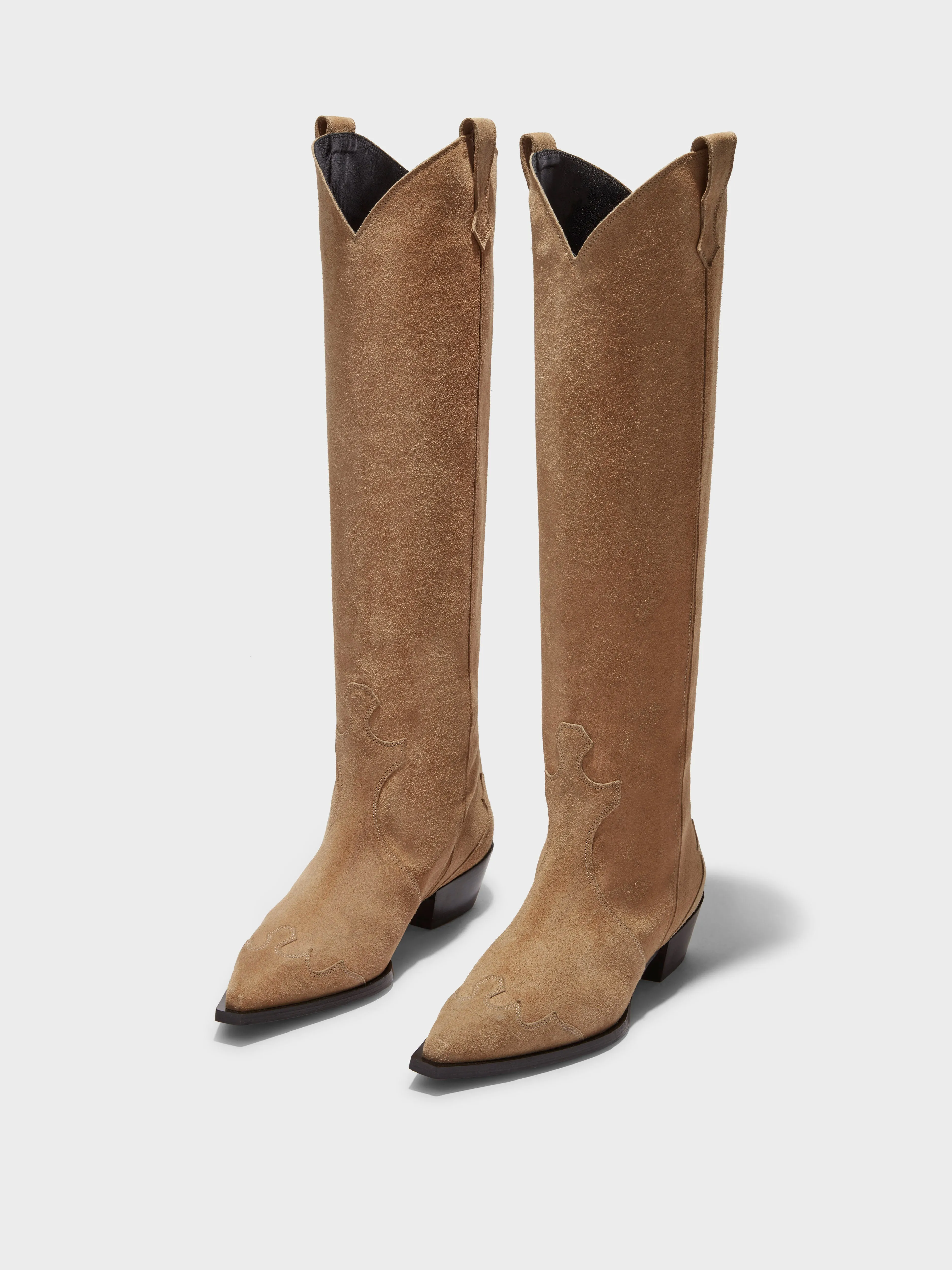 Aruna Suede Cowboy Knee-High Boots