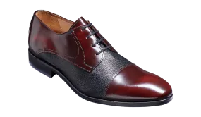 Barker Southwold Toe-Cap Shoe -  Burgundy Hi -Shine/ Black Deerskin