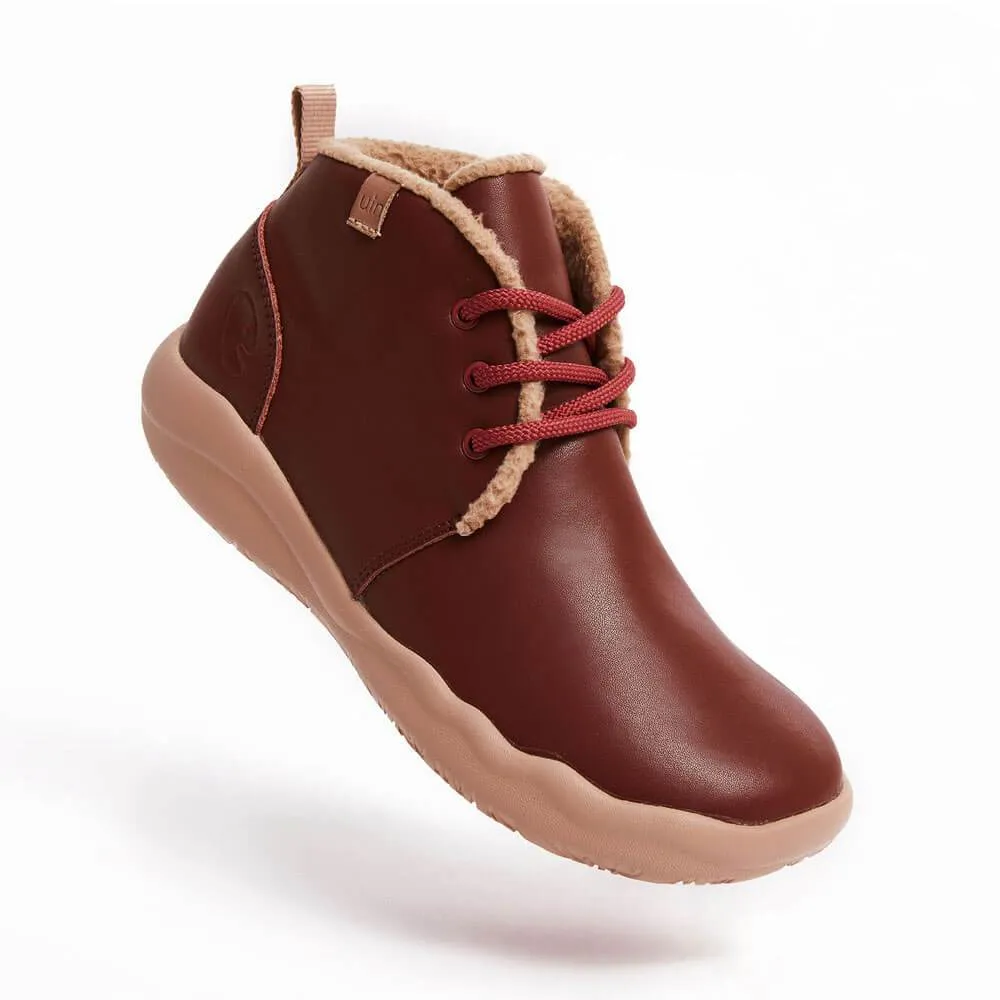 Bilbao Burgundy Split Leather Lace-up Boots Men