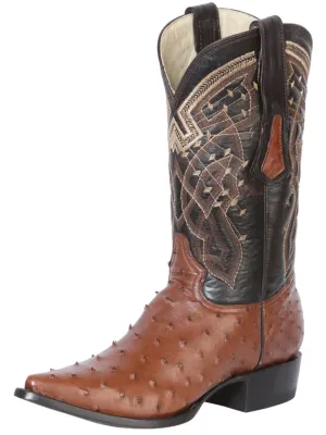 Botas Vaqueras Exoticas de Avestruz Original para Hombre 'Centenario' - ID: 124469