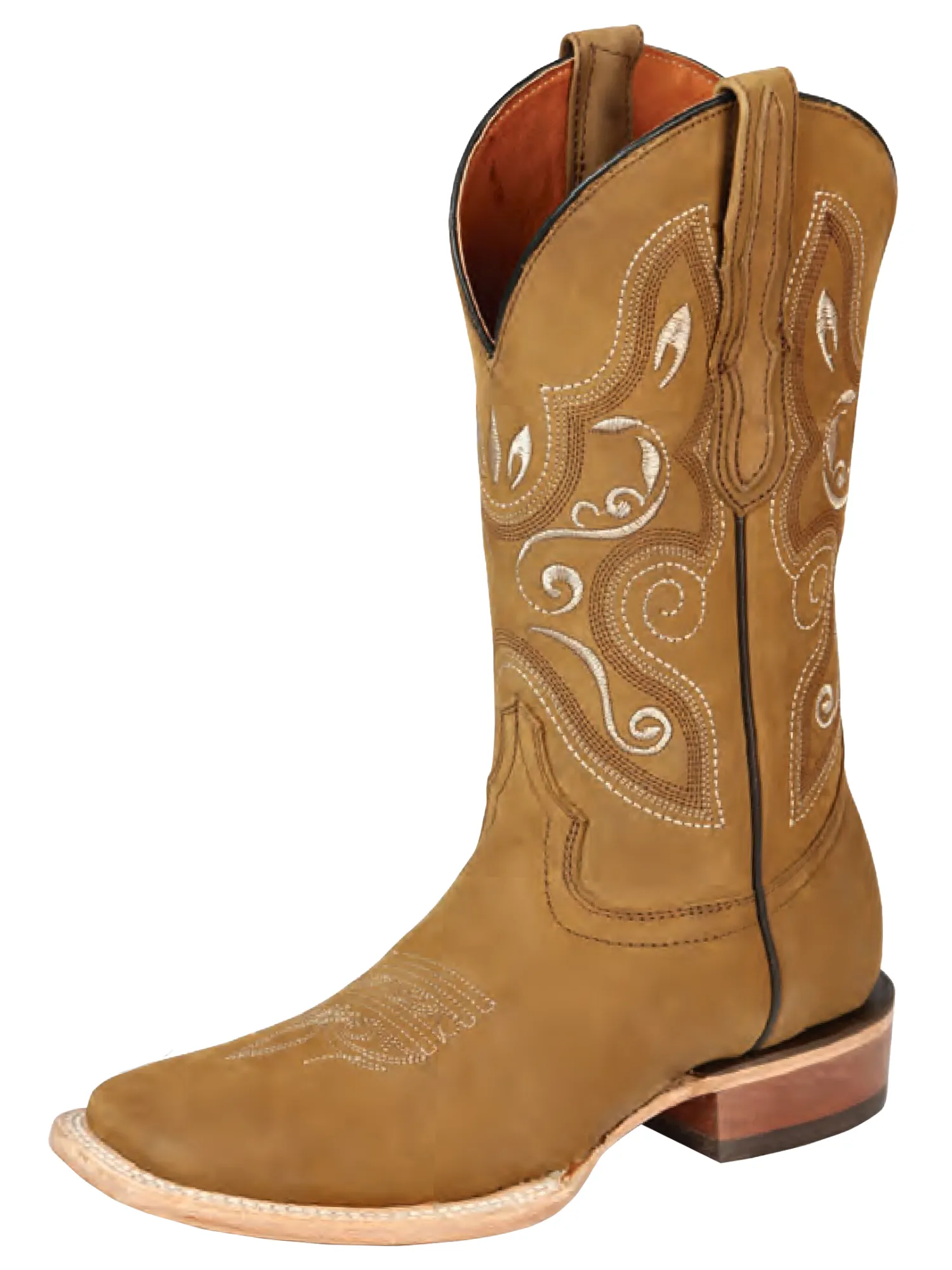 Botas Vaqueras Rodeo Clasicas de Piel Nobuck para Mujer 'El General' - ID: 44848