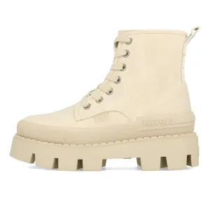 Buffalo Raven Laceup Boot Hi Damen Vegan Nubuck Cream