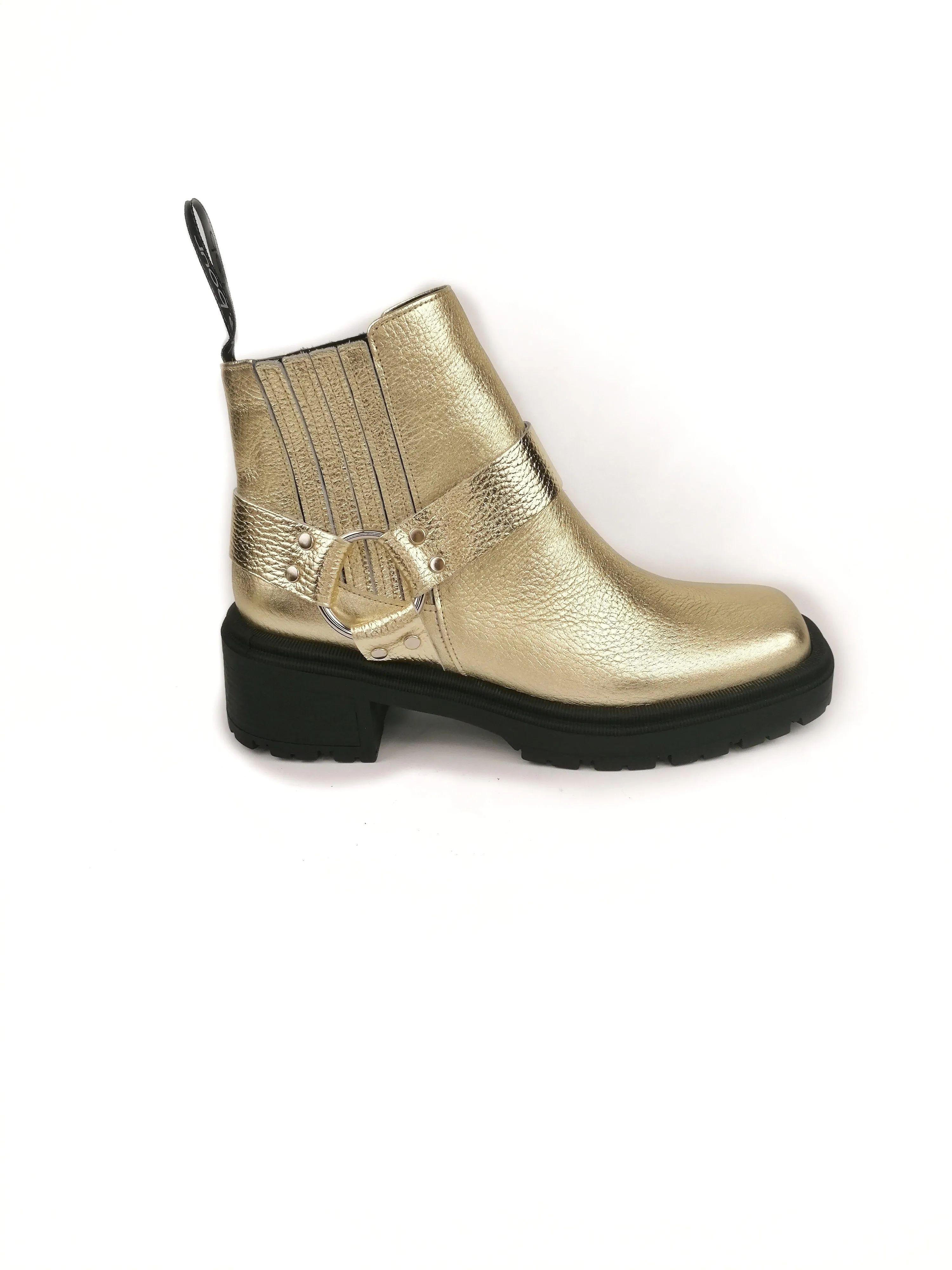 COLLETTE GOLD LEATHER CHELSEA BOOTS