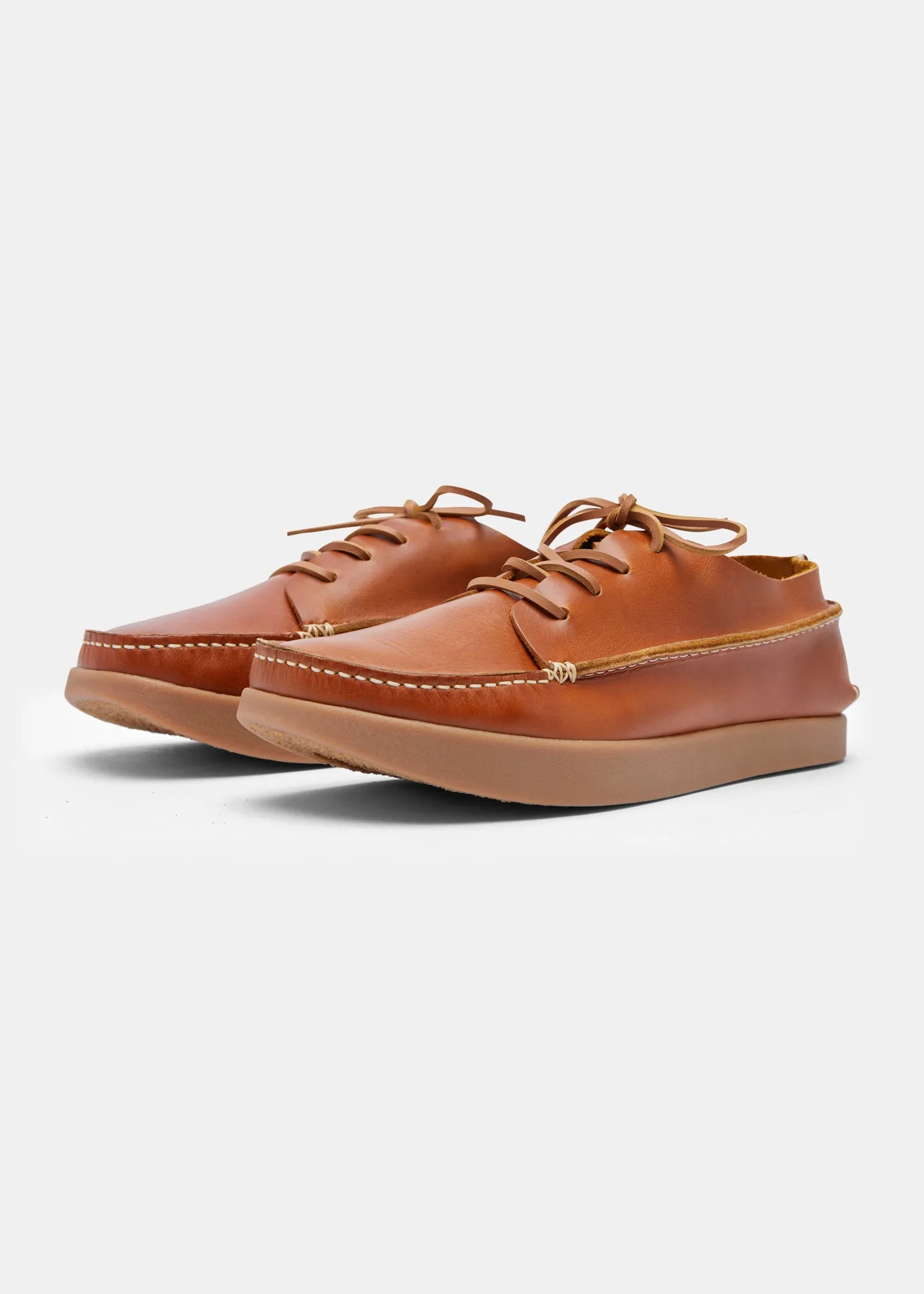 Finn II Lace Up Shoe On Negative Heel - Apricot