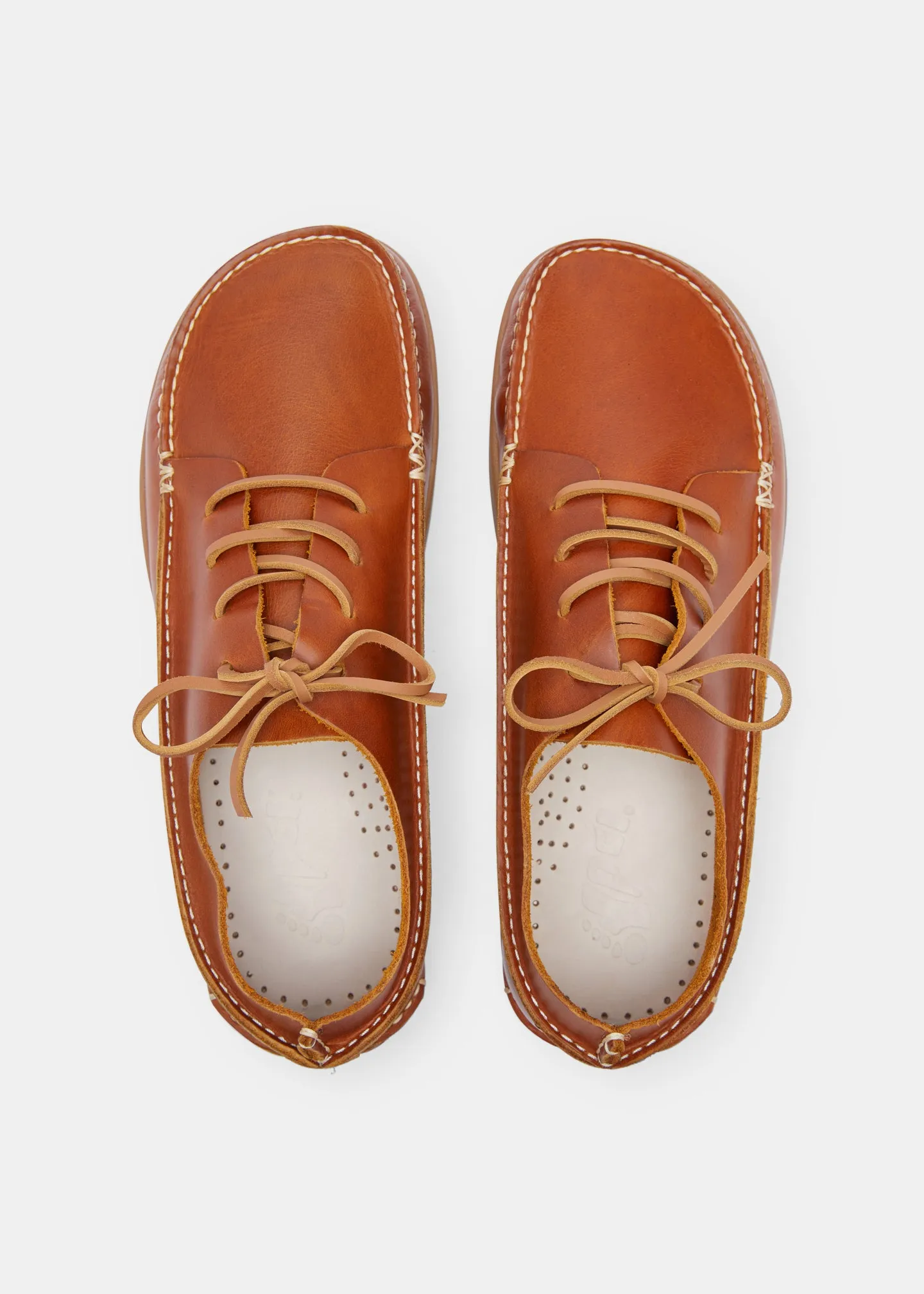 Finn II Lace Up Shoe On Negative Heel - Apricot