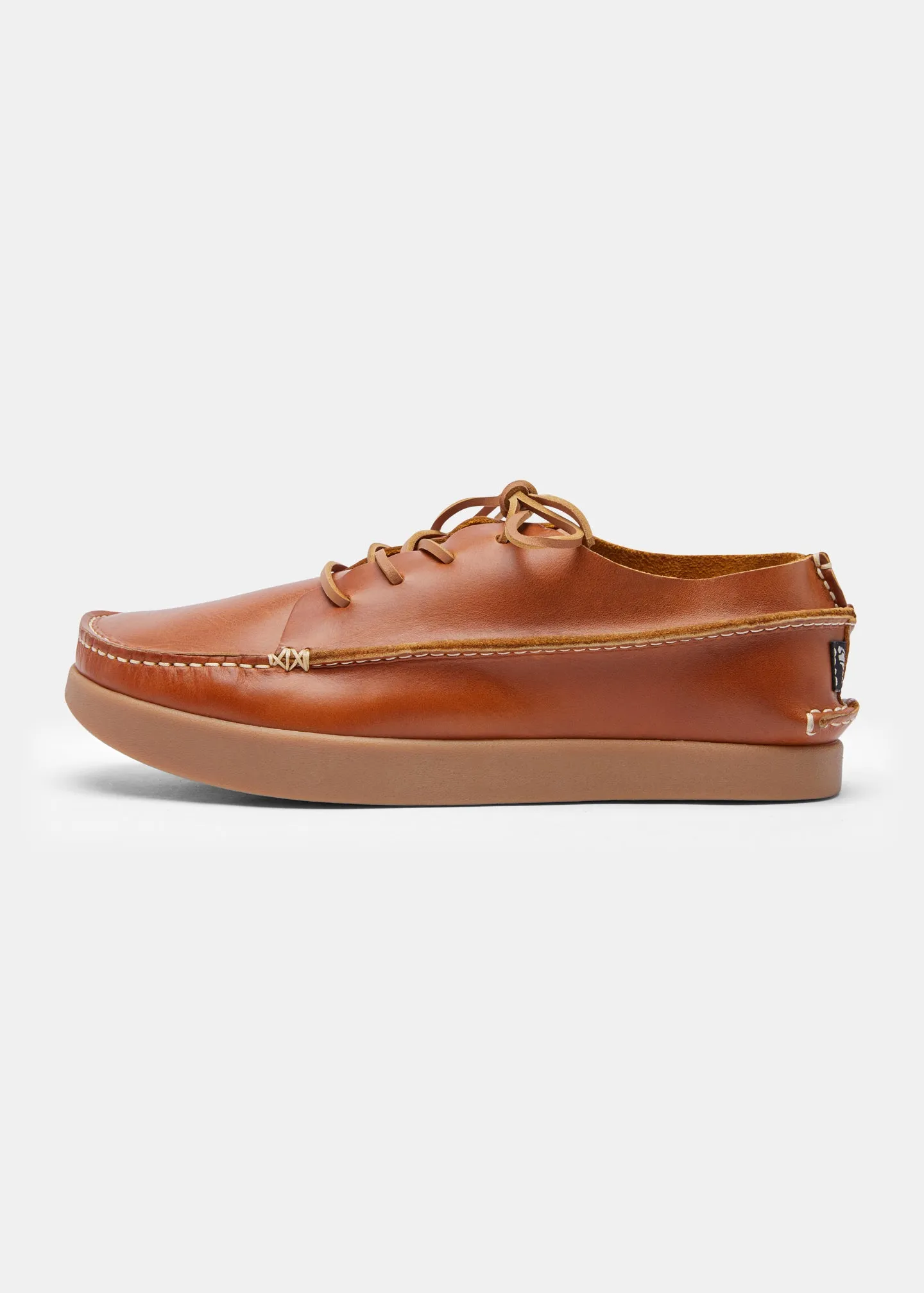 Finn II Lace Up Shoe On Negative Heel - Apricot