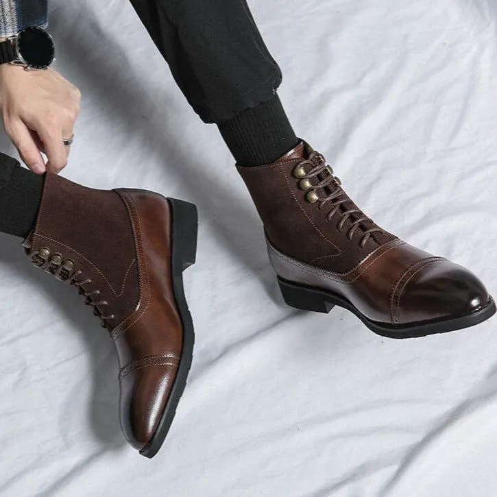 Formal Retro Ankle Boots: Luxury Men's Casual Shoes - QZ1140