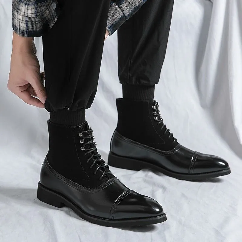 Formal Retro Ankle Boots: Luxury Men's Casual Shoes - QZ1140