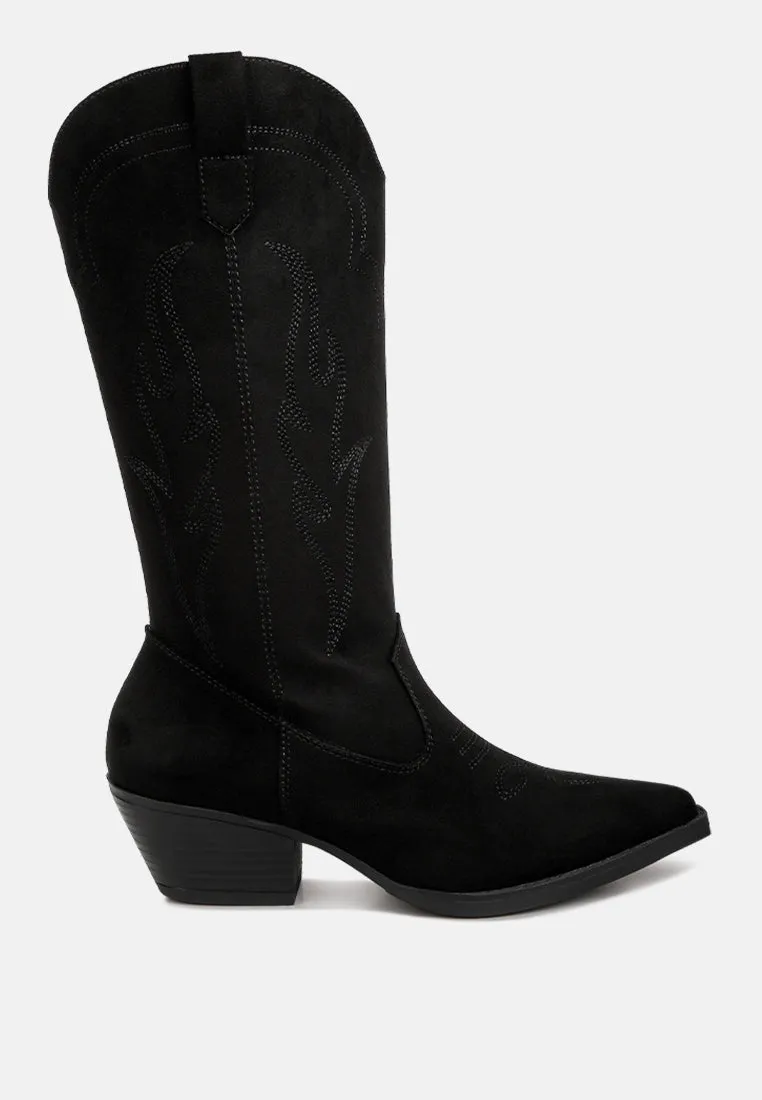 Ginni Embroidered Calf Boots