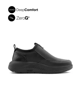 Mens Jensen Slip-On Black Leather Shoes - Comfortable and Stylish Everyday Footwear