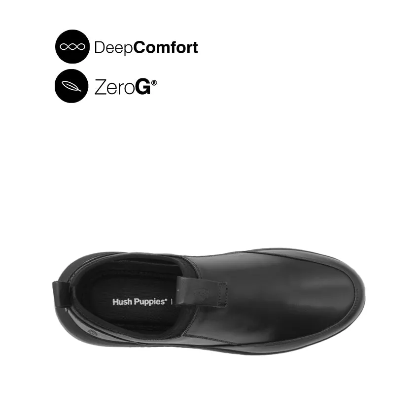 Mens Jensen Slip-On Black Leather Shoes - Comfortable and Stylish Everyday Footwear