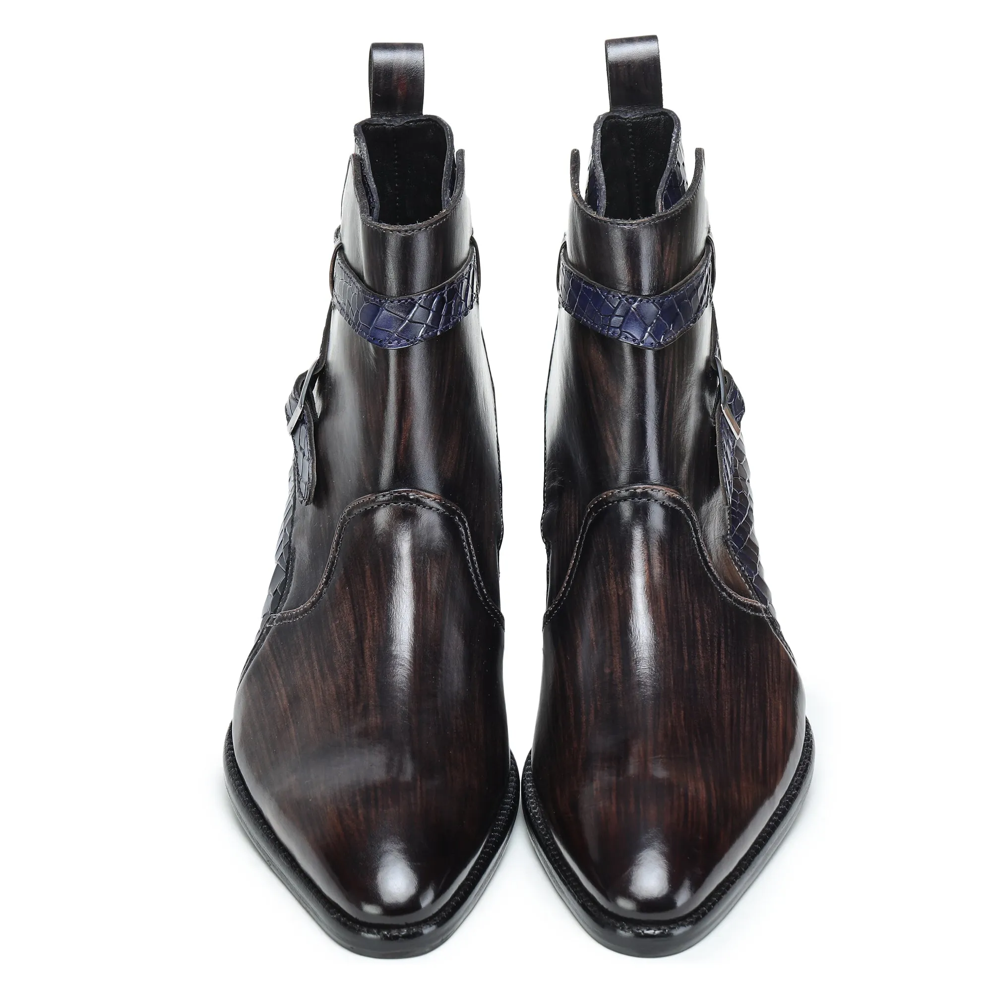 Jodhpur Boots- Croc Navy & Brown