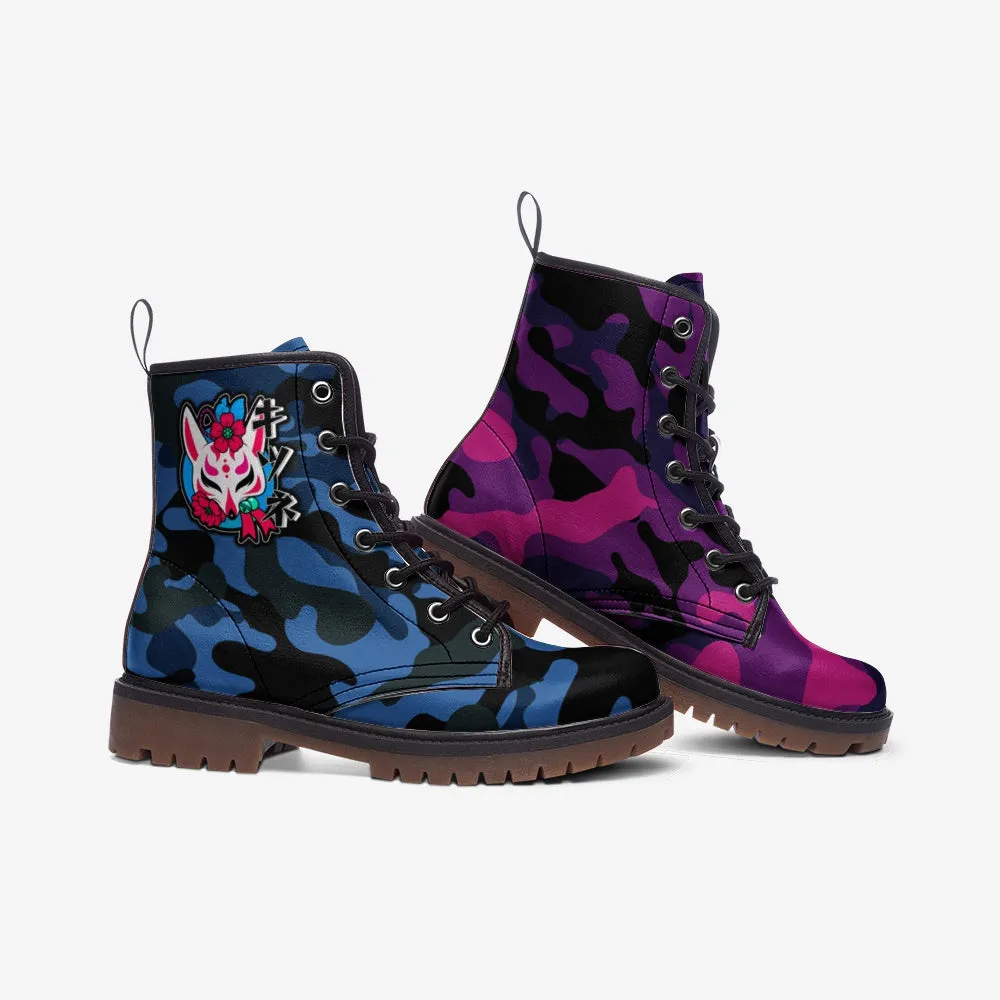 Kitsune Purple Blue Camo Boots