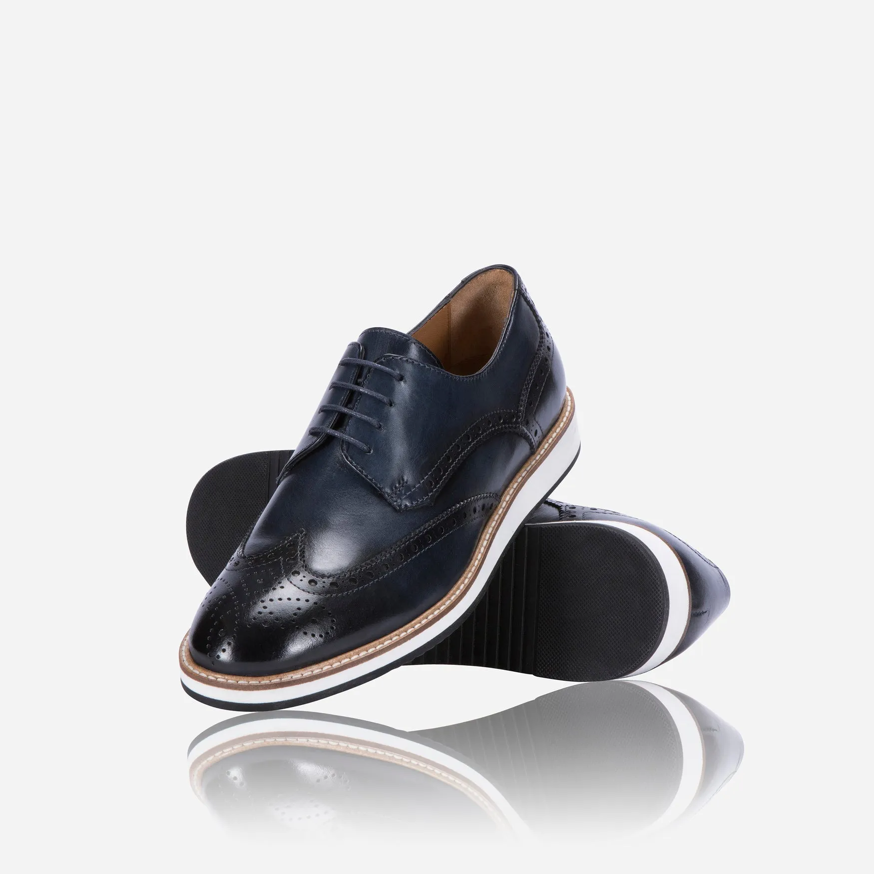 Lace up Comfort Brogue, Navy