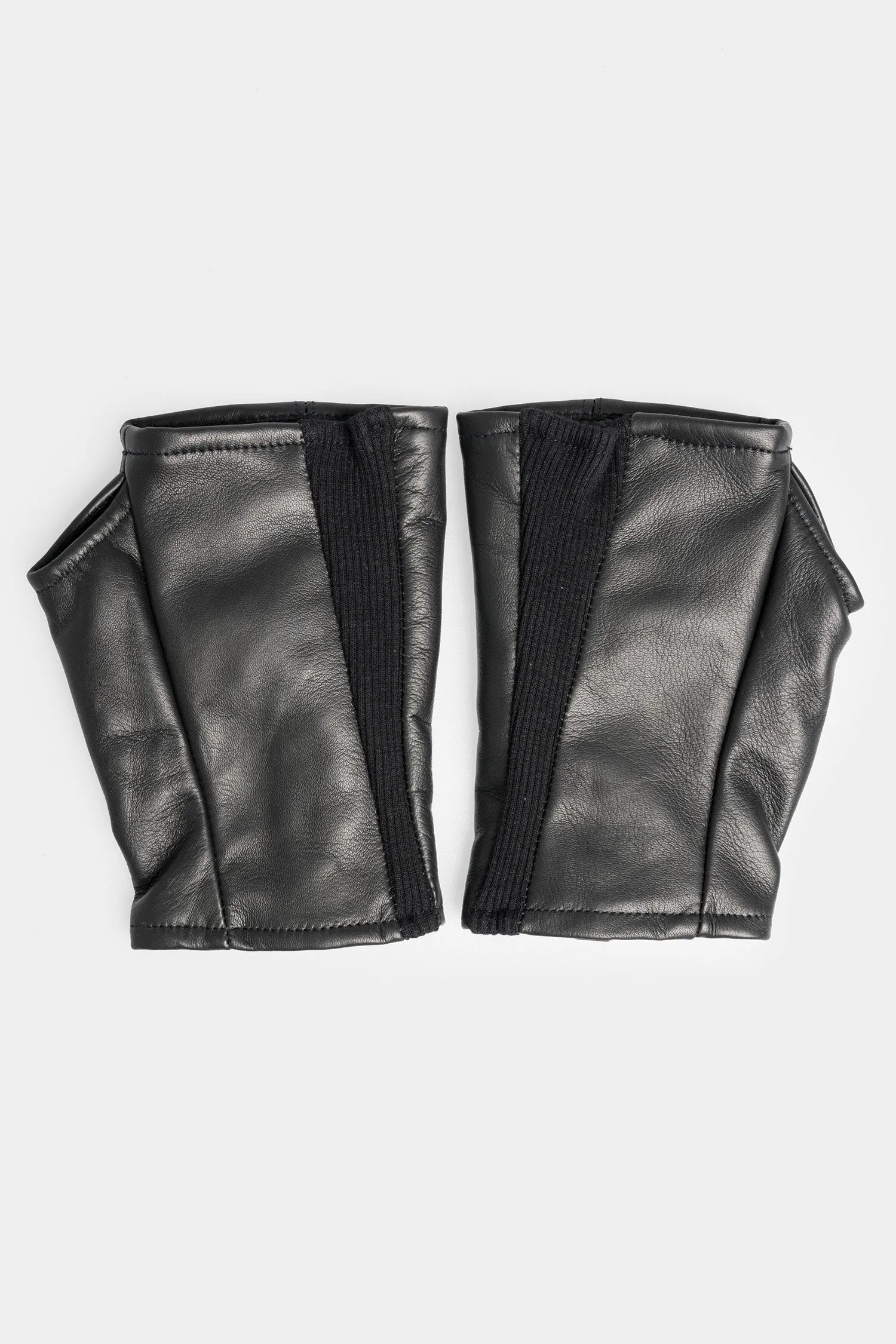 Leather zip gloves