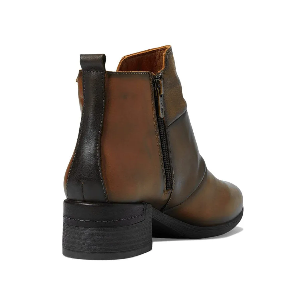 Malaga Calfskin Leather Women's Zip Up Ankle Boots