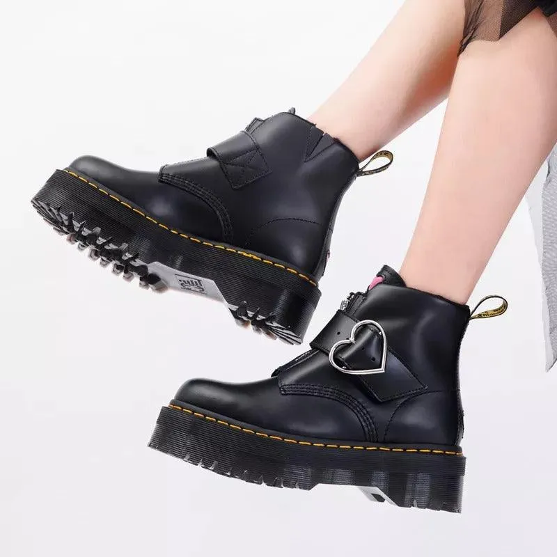 Martin Boots High-Top Student Thick-Soled Boots Fashion Casual Love Buckle