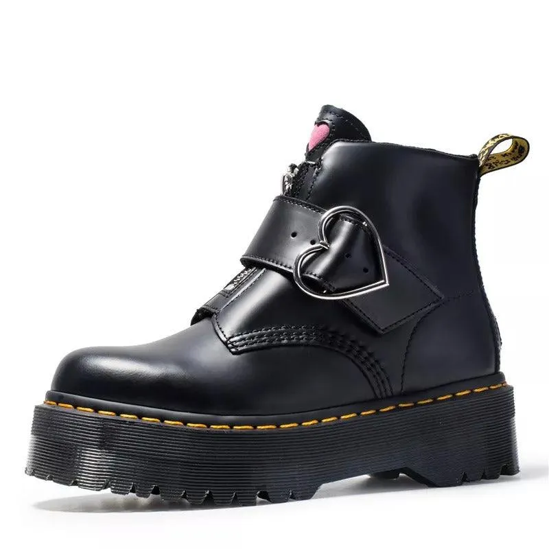 Martin Boots High-Top Student Thick-Soled Boots Fashion Casual Love Buckle