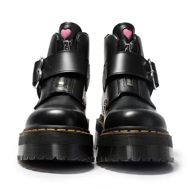 Martin Boots High-Top Student Thick-Soled Boots Fashion Casual Love Buckle