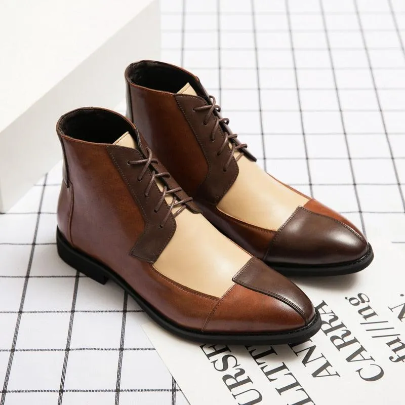 Men's Dress Ankle Boots RM345: Stylish Leather Casual Shoes for Gentlemen