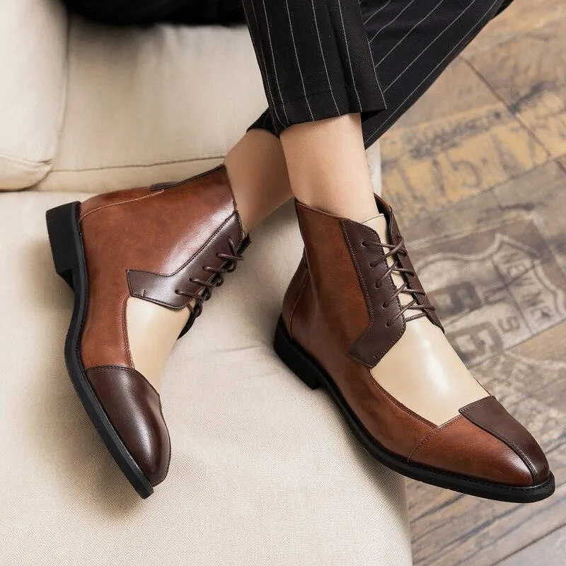 Men's Dress Ankle Boots RM345: Stylish Leather Casual Shoes for Gentlemen