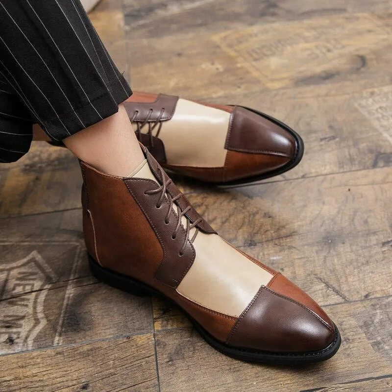 Men's Dress Ankle Boots RM345: Stylish Leather Casual Shoes for Gentlemen