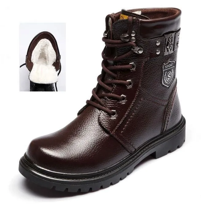 Men's Iron Buckle Strap Lace Up Martin Boots