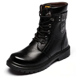 Men's Iron Buckle Strap Lace Up Martin Boots