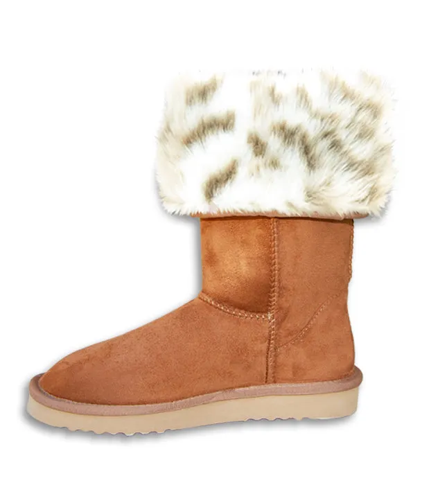 PAWJ Tall Boot | Chestnut / Snow Leopard