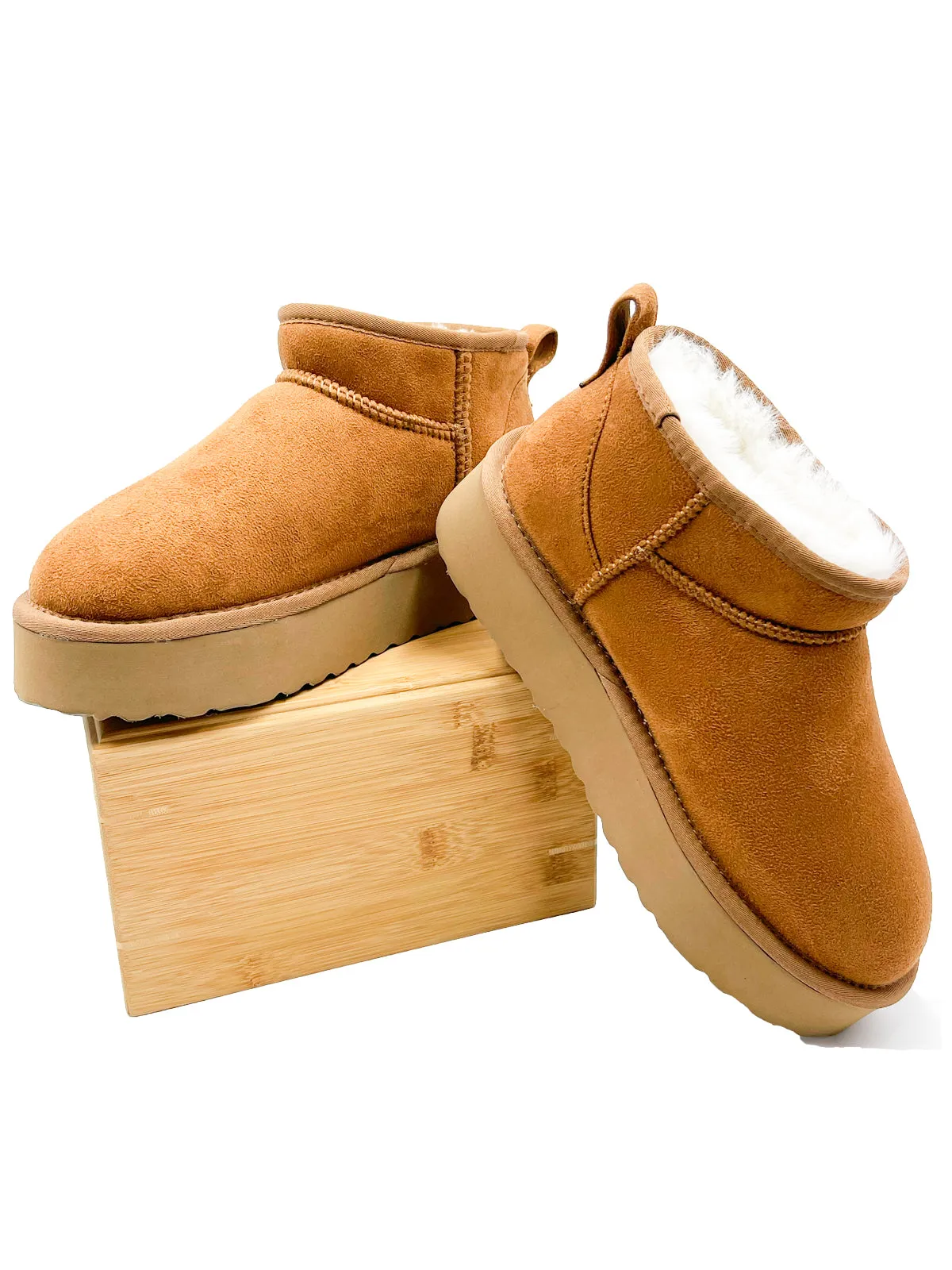 PAWJ Ultra Mini Platform Boot | Chestnut / Aspen Snow