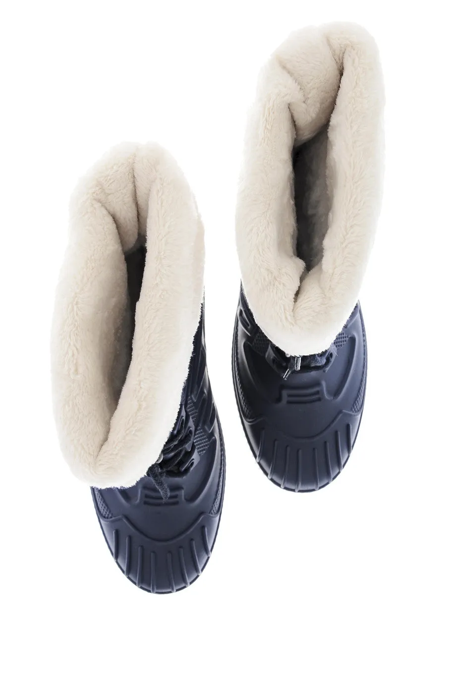 SIBEIRA Blue Fur Rubber Snow Boots