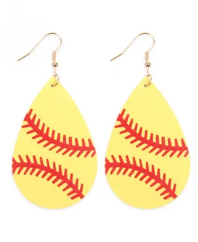 Softball Leather Earring