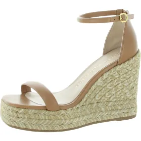 Stuart Weitzman Womens Nudist Espadrille Wedge Leather Espadrille Heels