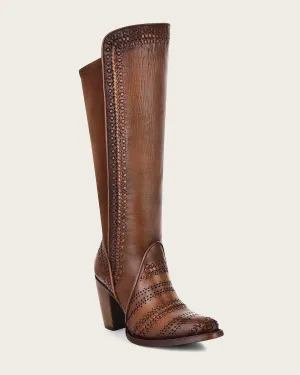 Tall handwoven brown boot