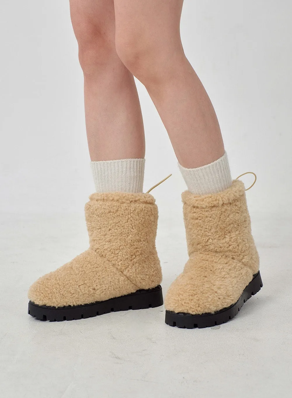 Teddy Drawstring Ankle Boots OD26