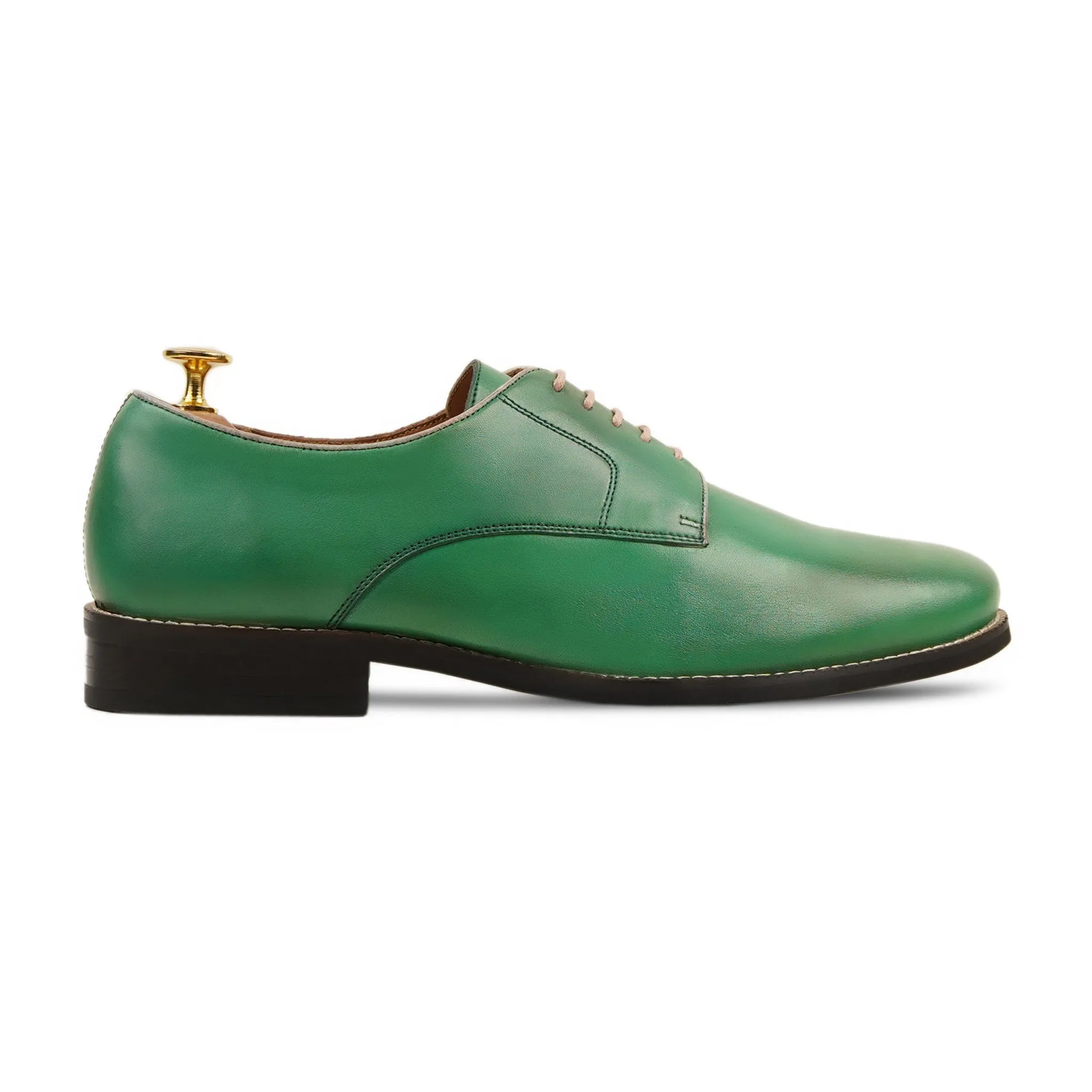 Tubize - Men's Green Calf Leather Derby Shoe