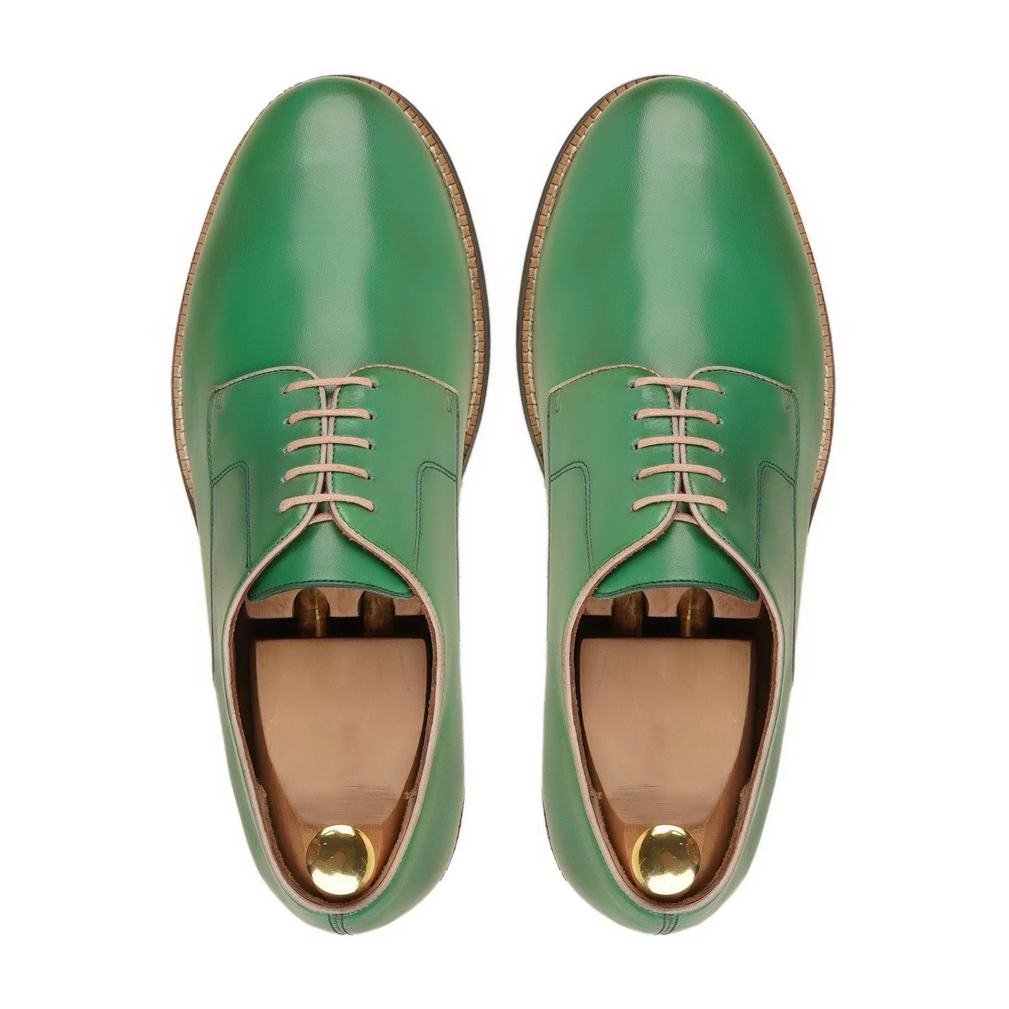 Tubize - Men's Green Calf Leather Derby Shoe