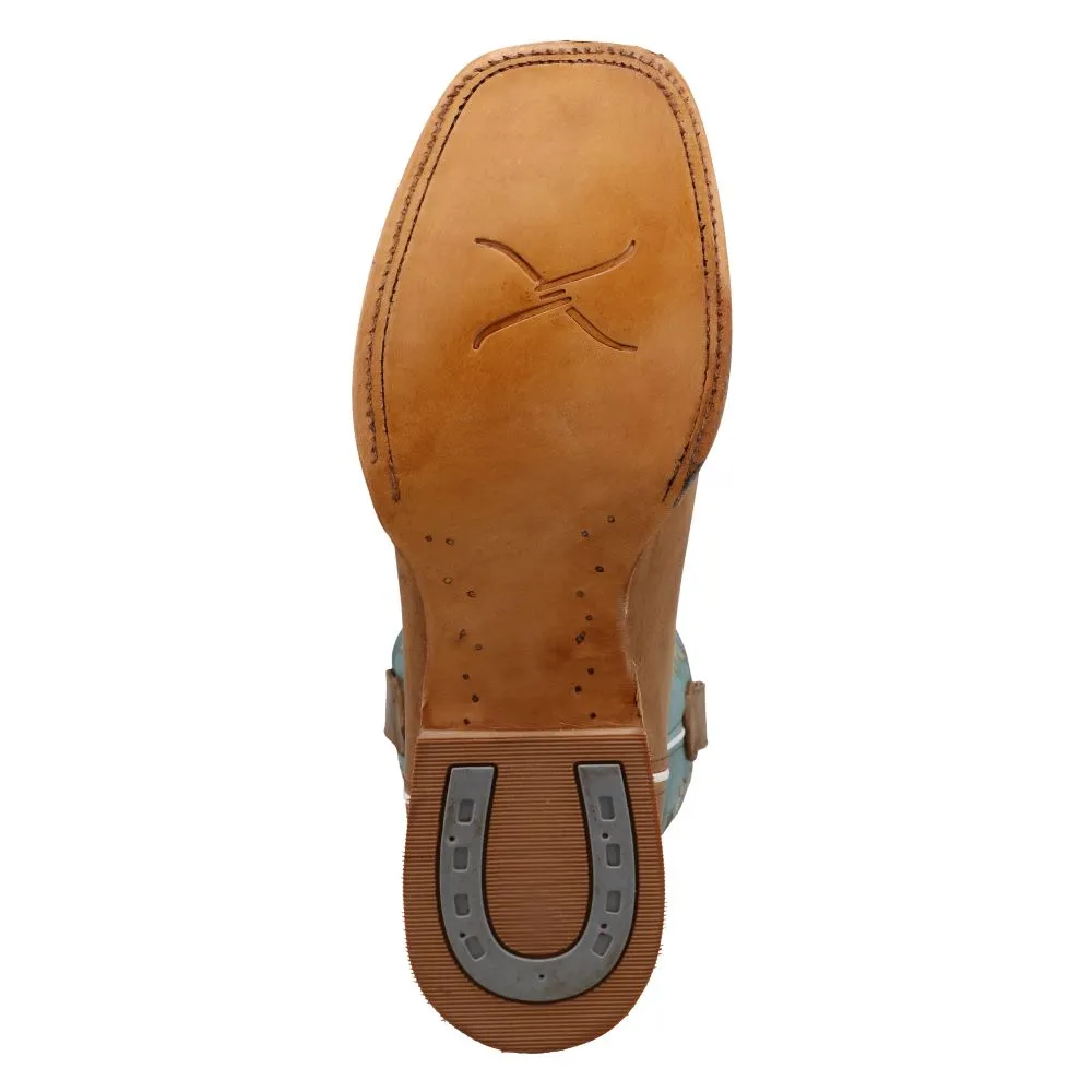 'Twisted X' Men's 12 Rancher Western Square Toe - Cashew / Blue Grass