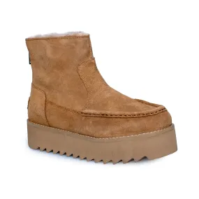 UGG Rising Heel Zip Chestnut Boots - Women's