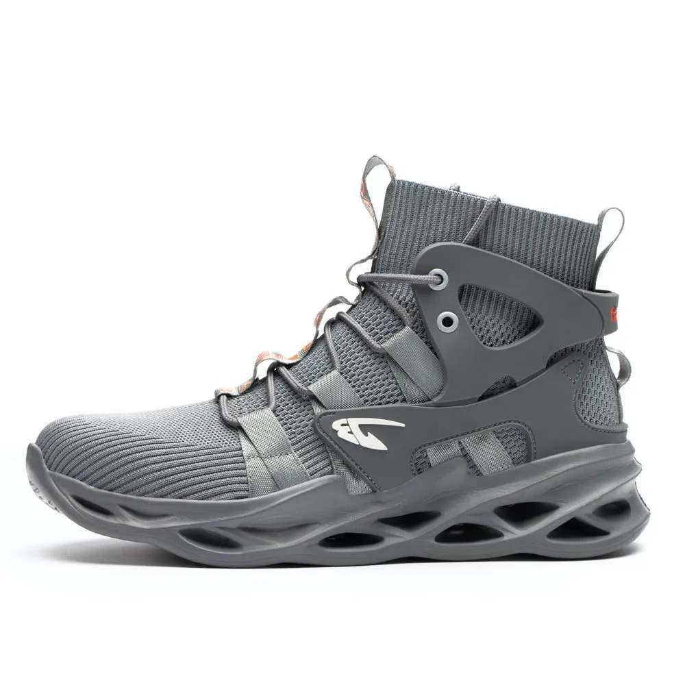 YSK 799: High Top Steel Toe Non-Slip Work Boots Black/Grey